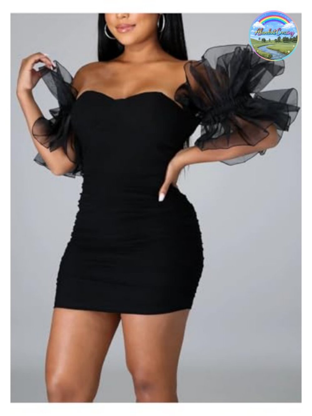 Women's Sleeveless Stretch Bodycon Mini Dress Off Shoulder Ruffle Party Dress
